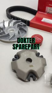 KOJ (PAKET 5 CVT) RUMAH ROLLER ASSY + PULLY ASSY + VANBELT + KIPAS + BONUS GEMUK / GENIO / BEAT