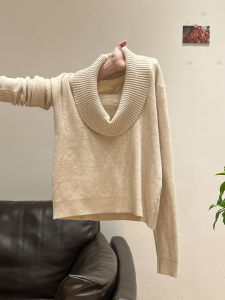 เสื้อสเวตเตอร์ถักแขนยาวหนาสำหรับผู้หญิง คอกลม ทรงหลวม ปกติ ฤดูใบไม้ร่วง/ฤดูหนาว 2025 แบรนด์ PFVS แฟชั่นสตรี