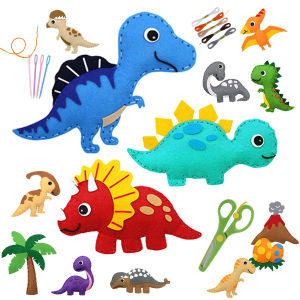 เย็บหัตถกรรมชุดสัตว์ป่า DIY เย็บ Felt ตุ๊กตาสัตว์สําหรับเริ่มต้นเด็กการศึกษาอุปกรณ์ศิลปะของเล่นหัตถกรรมชุด