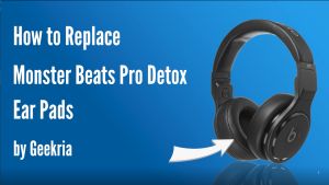 Geekria QuickFit Replacement Ear Pads for Monster Beats Pro Detox Headphones Ear Cushions Headset Earpads Ear Cups Cover Repair Parts (Black)