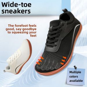 4e Wide Head Breathable Shoes Thumb Valgus High Instep Lightweight Breathable Non Slip Big Head Running Fitness Shoe Men and Women