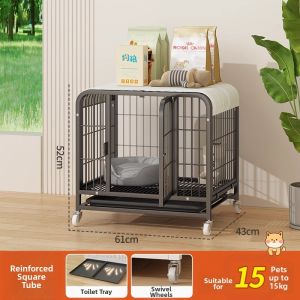 Raised Sturdy Portable Pet Crate with Toilet