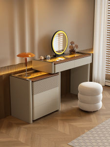 Minimalist Italian Style Dressing Table and Drawer Combined Solid Wood 1pc