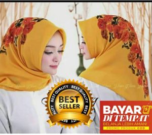 Kerudung dan Hijab segi empat bella square motif bunga mawar