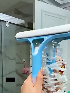 LOCAUPIN Window Cleaner Glass Wiper with Spray Squeegees Portable Brush Sponge Household Cleaning Tools Scrape Wiper