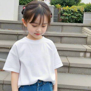 Trendy Child Fluorescent Green Boys and Girls Short Sleeve T-shirt Medium and Large Kids Baby Online Red Fried Street Pure Cotton Childrens Clothing Summer Tops