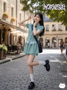 QC_ Set váy nữ thiết kế đồ mặc hè thu xinh set áo sơ mi tay ngắn Nỉ phối Lụa caro mix váy ngắn