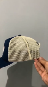 Topi Jaring Trucker Hat Overflow Lidah Pendek - Bahan Denim Rafel - Topi Lidah Pendek Baseball