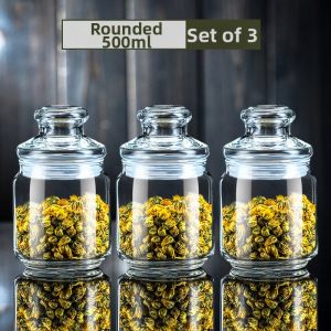 Sealed Transparent Glass Storage Jar