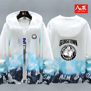 Georgetown University Bulldog NCAA Basketball Hooded Sun Protection Jacket Mens Loose Summer Clothes Fashionable Youth Popularity