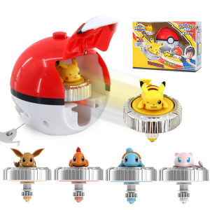 Takara Tomy | Pokemon Spinning Top Action Figure Pikachu Charmander Squirtle Mew Eevee Elf Ball Gyro Spinner Game Collect Toy Set Child Gift