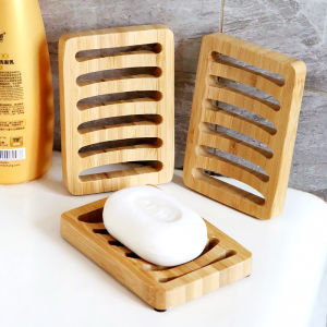 Bamboo Case Tray Wooden Prevent Mildew Drain Soap Box Natural Bamboo Tools Bath Soap Holder Container Bathroom Washroom Tools