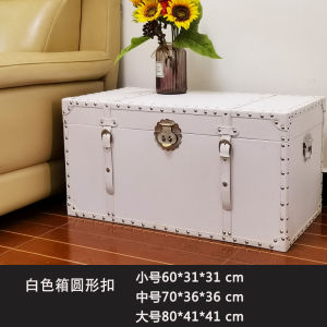 Extra Large Wooden Storage Box White Simple European Style Tea Table Display Box Clothes Storage Lockable Leather Box