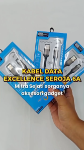 EXCELLENCE Kabel Data Seroja 6A Lightning/Micro/Type-C Transmisi Data & Pengisian Cepat 1000mm Original High Quality
