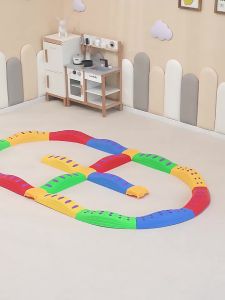 Balance Beam Single-Plank Bridge Indoor Kindergarten Foot Touch Wood Surf Balance Board Toy Sensory Training Equipment Kids Teaching Aids Touch Board