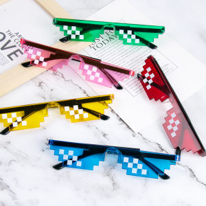 4/8 Cái Pixel Khảm Kính Mát Lừa Đồ Chơi Ngộ Nghĩnh Kính Cosplay Ảnh Đạo Cụ Sinh Nhật Cử Nhân Dự Tiệc Màu Trơn
