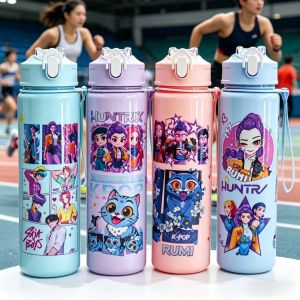 Hasbro | Cartoon Pretty Girl Water Bottle Stylish and Premium Leakproof Portable Carry Strap Lightweight Loved by Both Adults and Kid