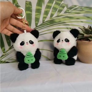 Creative Bamboo Shoot Panda Burger Plush Toy Keychain Bag Charm Small Gift for Lovers of Cute And Funny Cartoon Characters