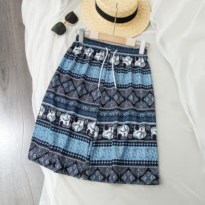 Thailand Elephant Shorts Womens 2024 Summer New Arrival Southeast Asia Export Fifth Pants Home Wear Pajama Pants Beach Pants