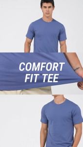 ANGUS Comfort Fit Tee (Slate) 100% Cotton T-Shirt Crew Neck