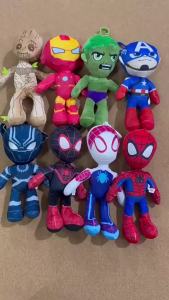 Bandai | 25-30cm Supered heroed Plush Toys Avengers Spiderman Iron Man Captain America Soft Stuffed Hulk Doll Birthday Christmas Gift