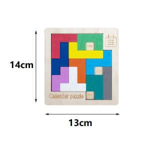 Daily Calendar Puzzle Wooden Puzzle Early Education Toy Tangram Jigsaw Intelligence Colorful Russian Montessori Building Blocks
