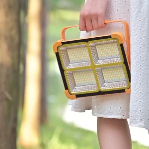 Solar portable light rechargeable floodlight garden outdoor camping light portable high power super bright emergency light
