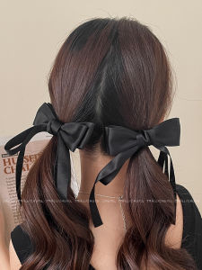 Bows Ribbon Double Ponytail Hairpin Female Back Head Fancy Loose Clip Spring Clip Hairpin 2024 New Arrival