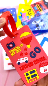 Name Tag Gantungan Koper Motif Lucu Bahan Silikon Travel Penanda Koper SPM