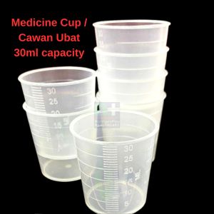 Medicine Cup Plastic 30ml Cawan Ubat 100pieces Ready Stock 药用量杯