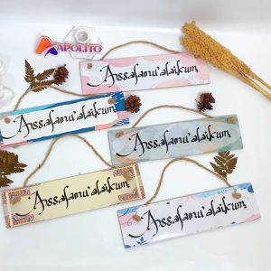 HIASAN DINDING ASSALAMUALAIKUM GANTUNG PINTU SIGN KAMAR DEKORASI RUMAH WALL DECOR