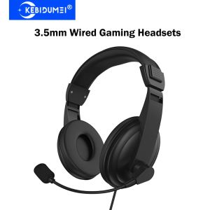 Kebidumei | KEBIDUMEI 3.5mm Wired Headsets Over-Ear Headphones With Mic Noise Cancelling Adjustable Headband For Call Center School Students