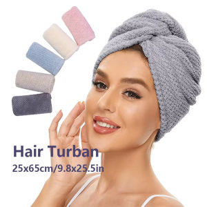 1/3 Pcs Solid Color Hair Towel Textured Dry Hair Cap 9.8 "X 25.5" Absorbent Hair Towel Wrap for Button-down Women