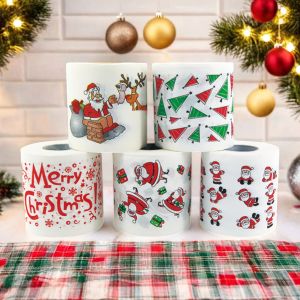 1/3 Cuộn Giấy Vệ Sinh Lễ Hội Ông Già Noel - Khăn Giấy Trang Trí Phòng Tắm Giáng Sinh Cho Tiệc Ngày Lễ Tiệc Tối Tại Nhà