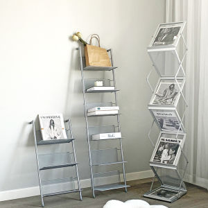 Modern Minimalist Wall-Facing Folding Clothing Display Rack Magazine Stand CD Holder Iron Material Artistic Style Home Furniture