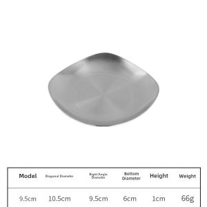 Korean Style Square Plate Commercially Used Golden Pickled Vegetable Dish Stainless Steel 304 Square Plate for Business Use