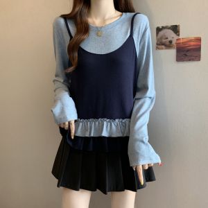 Áo Dài Tay Giả Hai Mảnh Cho Phụ Nữ Béo
