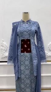 Kebaya Kutubaru Laksmi Free Selendang Obi Belt Batik Baju Wisuda Lamaran Set Tunik Kondangan Kekinian