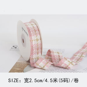 ริบบิ้นผ้าลายตารางสไตล์ชาแนลริบบิ้นหลากสีสำหรับห่อของขวัญริบบิ้นวัสดุเครื่องประดับผมโบว์แฮนด์เมด DIY