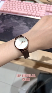 CASIO นาฬิกาผู้หญิง รุ่น LTP-E157MR-9A วัสดุสเตนเลสสตีล สีโรสโกลด์ คาสิโอ