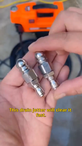 Stainless Steel High-Pressure 1/4 Sewer Dredging and Cleaning Spray Nozzle High Pressure Washer Sewer Jetter Nozzle Stainless Steel Mini Durable Sewer Jet Nozzle Pressure Drain Jetter Hose Nozzle