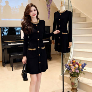 CHANGTONG | Graceful Elegant High-end Feeling Knitted Dress