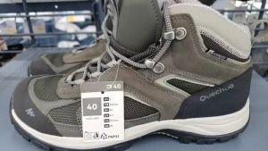 QUECHUA รองเท้าหุ้มข้อกันน้ำ เดินป่าผู้หญิง รุ่น MH100 ฟ้า/ม่วง ของแท้จาก Decathlon