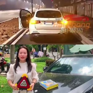 Đèn LED Cảnh Báo Nguy Hiểm Đa Năng Hình Tam Giác Kiêm Pin Sạc Dự Phòng Cho Ô Tô Xe Hơi