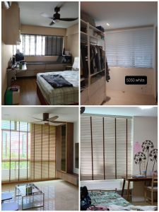 Venetian blind 50mm White color with cloth tape150x120cm Waterproof pulley operating system