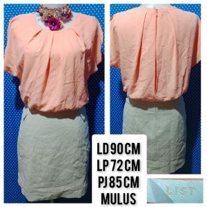 DRESS LENGAN PENDEK TWEED(LIST) 208