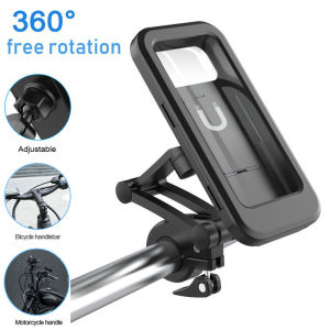 Waterproof Bicycle Mobile Phone Holder Support Universal Folding Motorcycle GPS 360°Swivel Adjustable Bike Cellphone Holder