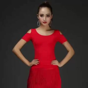 Women Elegant Short Sleeve Latin Modern Ballroom Dance Top Professional Competition Stage Show Training Costume Tango Samba