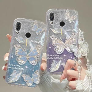 Huawei Nova3 Silicone Phone Case Transparent Soft Full Cover Butterfly Design Luxury High End for Men And Women Anti Slip