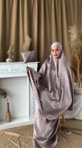 SAKATA - Mukena Dewasa Daily Selyn Satin Velvet Silk Lasercut Cantik